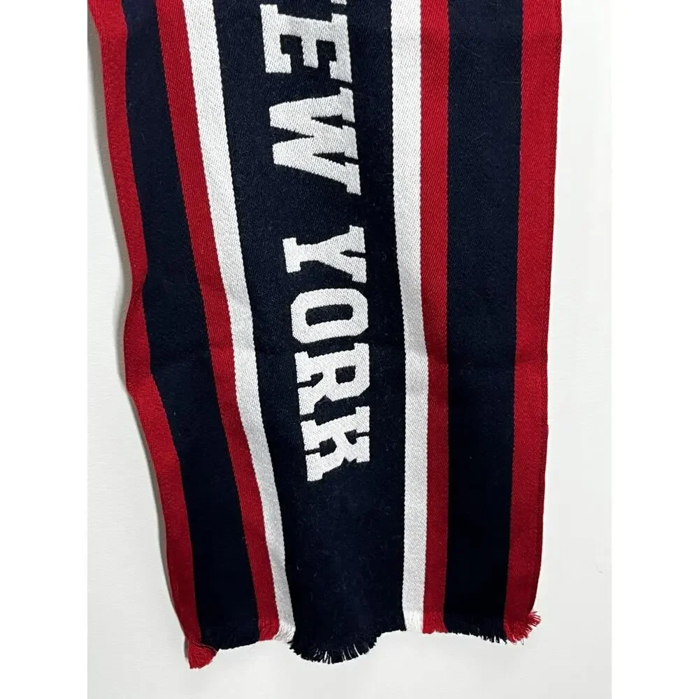 The Met Metropolitan Museum of Art New York Striped Wool Scarf Red White Blue